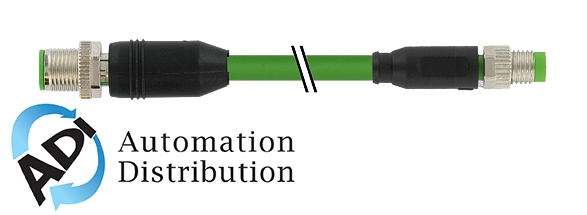 Murrelektronik 7000-44901-7910050 m12 male 0?? / m8 male 0??, shielded, ethercat, pur 1x4xawg26 shielded gn ul/csa+drag chain 0,5m