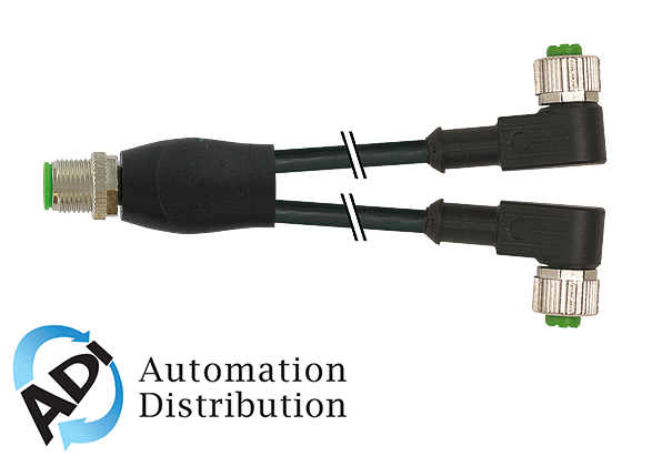 Murrelektronik 7000-40761-6530030 m12 y-distributor / m12 female 90??, pur 3x0.34 black ul/csa + robot, drag ch 0.3m