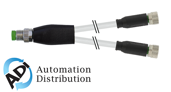 Murrelektronik 7000-87011-2100200 m8 male y-distributor / m8 female 0??, pvc 3x0.25 gy ul/csa 2m