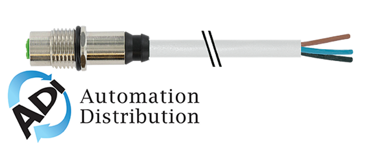 Murrelektronik 7000-13617-2141000 m12 female receptacle a-cod. with cable rear mount, pvc 4x0.34 gy ul/csa 10m