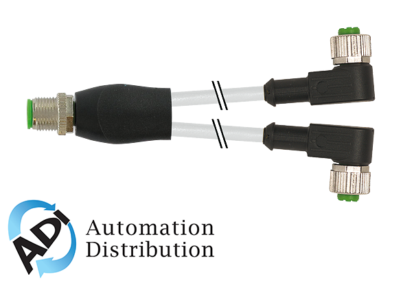 Murrelektronik 7000-40741-2530030 m12 y-distributor / m12 female 90??, pur 3x0.34 gray, ul/csa + robot, drag ch 0.3m