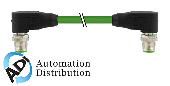 Murrelektronik 7000-44561-7960030 m12 male 90?? / m12 male, 90??, shielded, ethernet, pur 2x2xawg22 shielded gn ul/csa+dragchain 0,3m
