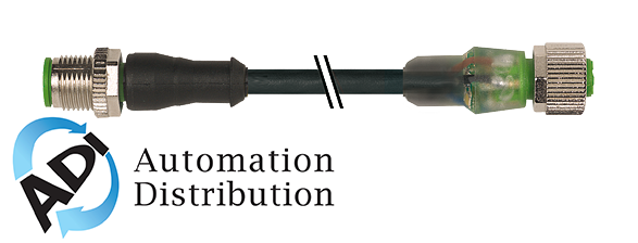 Murrelektronik 7000-40042-6350100 m12 male 0?? / m12 female 0?? led, pur 5x0.34 bk ul/csa+drag chain 1m