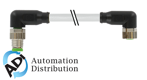Murrelektronik 7000-89581-2410100 m8 male 90?? / m8 female 90??, shielded, pur 4x0.34 shielded gy ul/csa+drag chain 1m