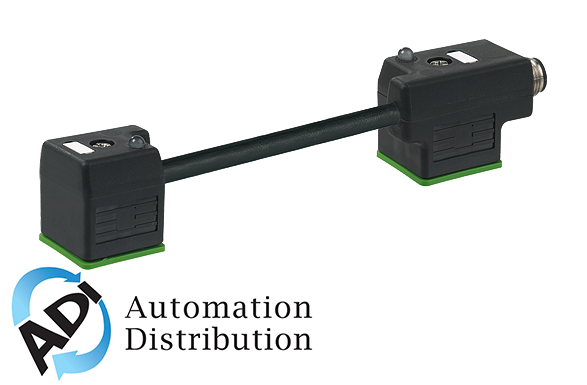 Murrelektronik 7000-41603-6360000 m12 male on back/msud double valve plug form a18mm, pur 3x0.75 bk ul/csa+drag chain 0m