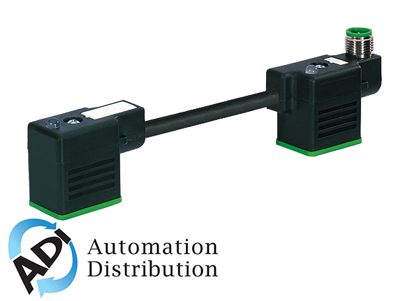 Murrelektronik 7000-41741-6160000 m12 male on top of msud double valve plug 11mm, pvc 3x0.75 black 0m