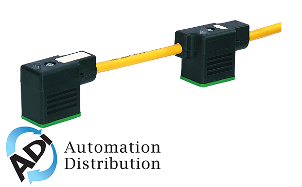 Murrelektronik 7000-58221-0370150 msud double valve plug form b 10 mm, pur 4x0.75 yellow, ul/csa, drag ch 1.5m
