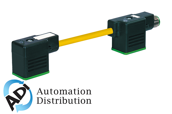 Murrelektronik 7000-41841-0360000 m12 male on rear of msud double valve plug 11mm, pur 3x0.75 yellow, ul/csa, drag ch 0m