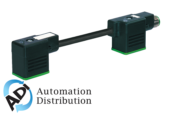 Murrelektronik 7000-41841-6360000 m12 male on rear of msud double valve plug 11mm, pur 3x0.75 black ul/csa, drag ch 0m