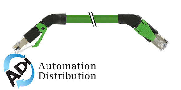 Murrelektronik 7000-74521-7940080 rj45 male 45??down /rj45 male 45??right shielded en, pur 2x2xawg22 shielded gn ul/csa 0,8m