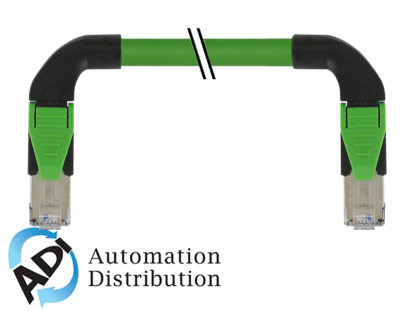Murrelektronik 7000-74569-7960030 rj45 male 90??left /rj45 male 90??right shielded en, pur 2x2xawg22 shielded gn ul/csa+dragchain 0,3m