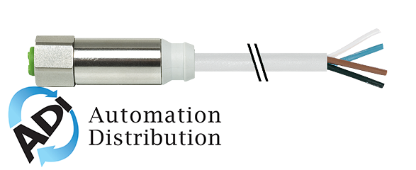 Murrelektronik 7044-12221-2141500 m12-steel female 0?? with cable, pvc 4x0.34 gy ul/csa 15m