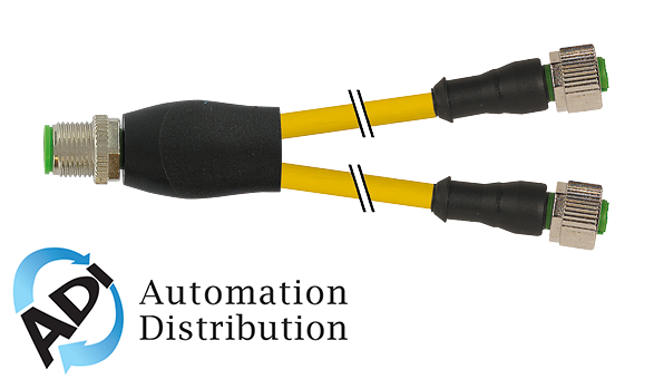 Murrelektronik 7000-40701-0530100 m12 y-distributor / m12 female 0??, pur 3x0.34 yellow, ul/csa + robot, drag ch 1m