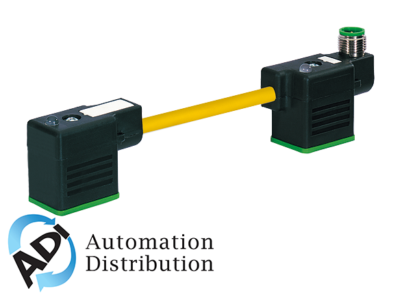 Murrelektronik 7000-41761-0360000 m12 male on top of msud double valve plug 11mm, pur 3x0.75 yellow, ul/csa, drag ch 0m