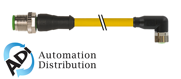 Murrelektronik 7000-40621-0311000 m12 male 0?? / m8 female 90??, pur 4x0.25 ye ul/csa+drag chain 10m