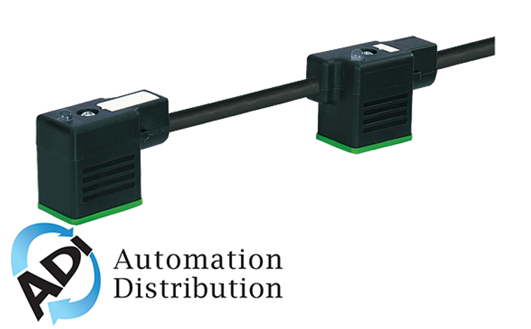Murrelektronik 7000-58201-6370300 msud double valve plug form b 10 mm, pur 4x0.75 black ul/csa, drag ch 3m