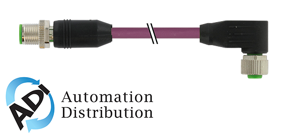 Murrelektronik 7000-44011-8400100 m12 male 0??/m12 female 90?? shielded b-cod.profibus, pur 1x2xawg24 shielded vt ul/csa+dragchain 1m