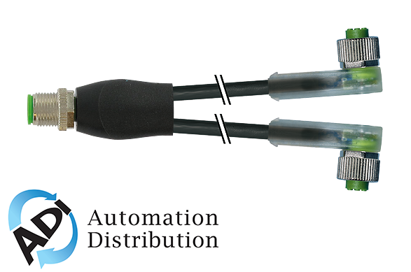 Murrelektronik 7000-40781-6130060 m12 y-distributor / m12 female 90?? led, pvc 3x0.34 black ul/csa 0.6m