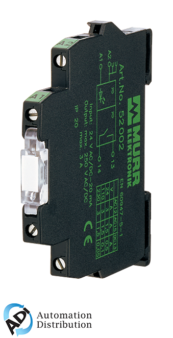 Murrelektronik 52573 miro 6.2 opto-coupler module, in: 230 vac/dc - out: 253 vac/dc / 0,5 a, 6,2 mm screw-type terminal