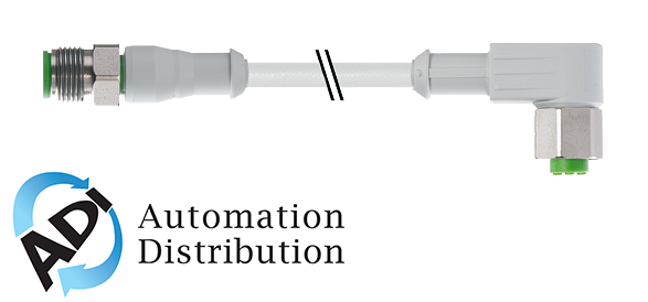 Murrelektronik 7014-40121-2141000 m12 male 0?? / m12 female 90?? f+b, pvc 4x0.34 gy ul/csa 10m