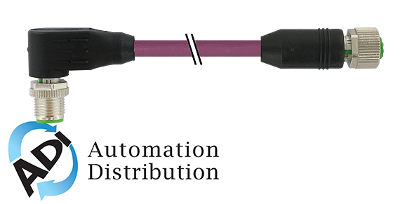 Murrelektronik 7000-44581-7980150 m12 male 90?? / m12 female, 0??, shielded, ethernet, pur 2x2xawg22 shielded vt ul/csa+dragchain 1,5m