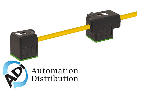 Murrelektronik 7000-58021-0370500 msud double valve plug form a 18mm, pur 4x0.75 yellow, ul/csa, drag ch 5m