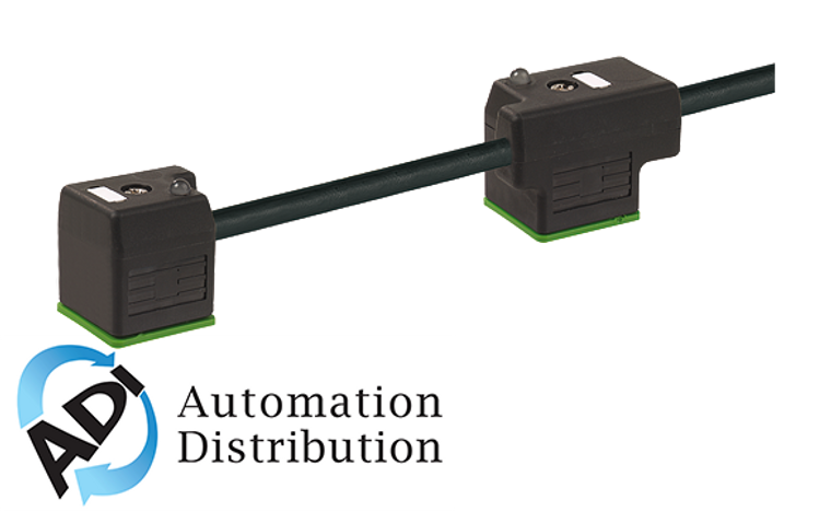 Murrelektronik 7000-58081-6370500 msud double valve plug form a 18mm, pur 4x0.75 black ul/csa, drag ch 5m