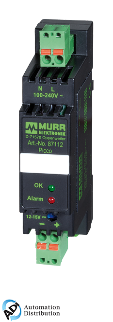 Murrelektronik 87111 picco 24v/0,42a (10w) - power supply / 1-phase, in: 110-230vac / out: 24 - 28vdc/0,42a, spring-cage connection