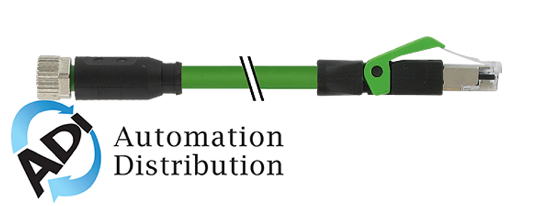 Murrelektronik 7000-89901-7910100 m8 female 0?? / rj45 male 0?? shielded ec, pur 1x4xawg26 shielded gn ul/csa+drag chain 1m