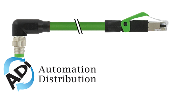 Murrelektronik 7000-89781-7910050 m8 male 90?? / rj45 male 0?? shielded ec, pur 1x4xawg26 shielded gn ul/csa+drag chain 0,5m