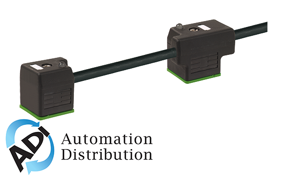Murrelektronik 7000-58001-6370500 msud double valve plug form a 18mm, pur 4x0.75 black ul/csa, drag ch 5m