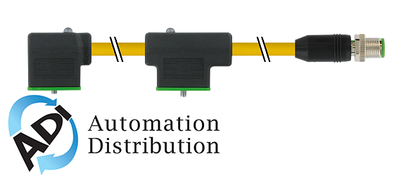 Murrelektronik 7000-41611-0370200 m12 male 0??+cable of msud double valve plug 18mm, pur 4x0.75 yellow, ul/csa, drag ch 2m