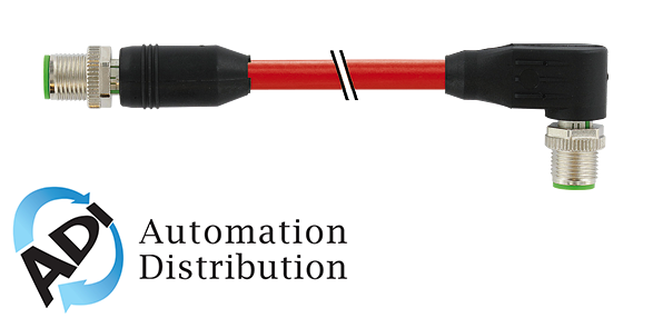 Murrelektronik 7000-44541-7920100 m12 male 0?? / m12 male, 90??, shielded, ethernet, pur 2x2xawg22 shielded rd ul/csa+dragchain 1m