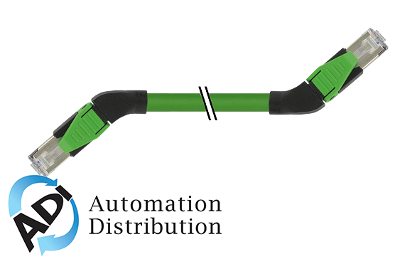 Murrelektronik 7000-74541-7960300 rj45 male 45??left/rj45 male 45??left shield ethern., pur 2x2xawg22 shielded gn ul,csa+dragchain 3m