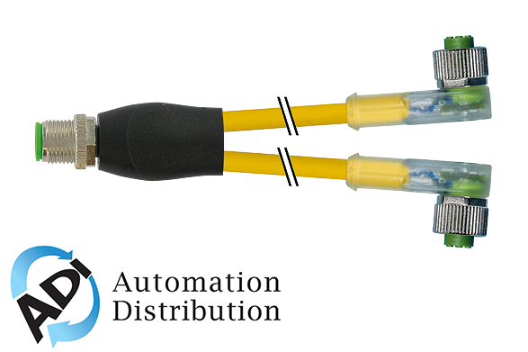 Murrelektronik 7000-40781-0330150 m12 y-distributor / m12 female 90?? led, pur 3x0.34 yellow, ul/csa, drag ch 1.5m