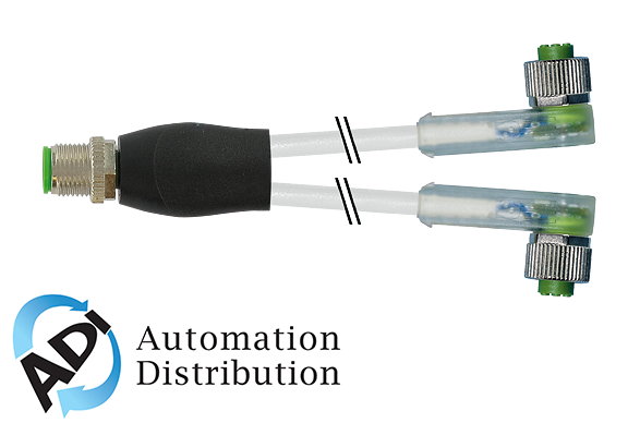 Murrelektronik 7000-40801-2530060 m12 y-distributor / m12 female 90?? led, pur 3x0.34 gray, ul/csa + robot, drag ch 0.6m