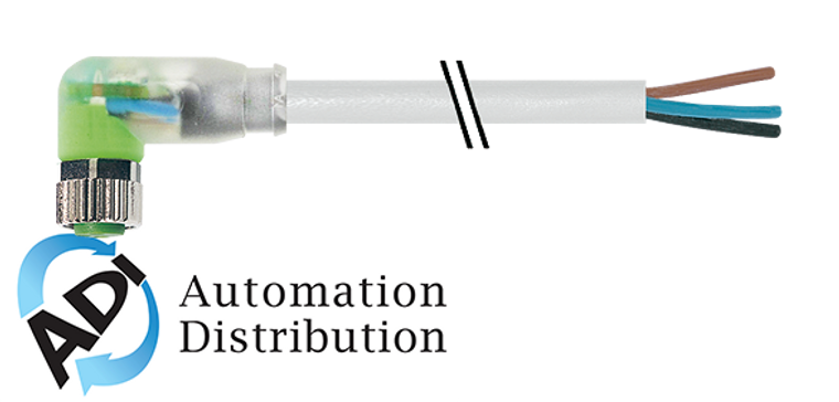 Murrelektronik 7000-08121-2501000 m8 female 90?? with cable led, pur 3x0.25 gy ul/csa+robot+drag chain 10m