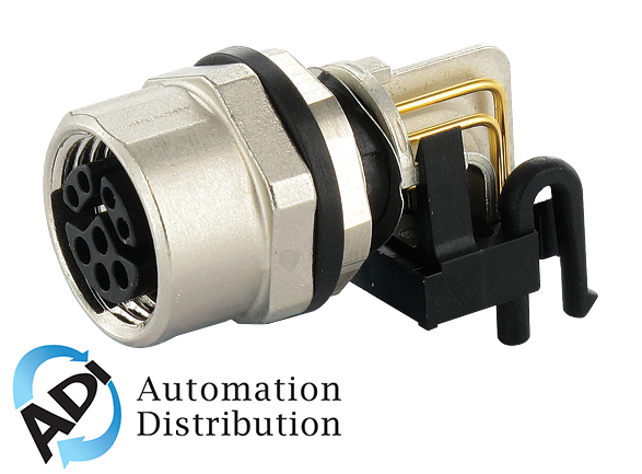 Murrelektronik 7000-15711-0000000 m12 female receptacle 90?? y-cod. solder terminal
