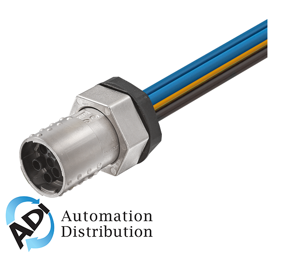Murrelektronik 7000-P8291-P810025 mq15-x-power fem. receptacle shielded front mount, wires pvc 4x1.5 0,25m