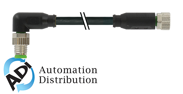 Murrelektronik 7000-88071-6511000 m8 male 90?? / m8 female 0??, pur 4x0.25 bk ul/csa+robot+drag chain 10m