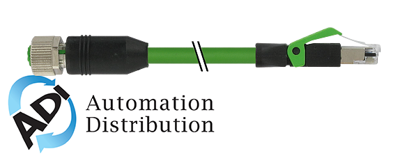 Murrelektronik 7000-44621-7960100 m12 female 0?? / rj45 male 0?? shielded ethernet, pur 2x2xawg22 shielded gn ul/csa+dragchain 1m