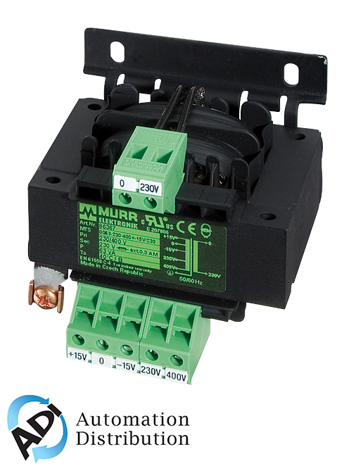 Murrelektronik 86360 mts 1-phase safety transformer, p: 40va in: 230/400vac +/- 15vac out: 24vac, for screw and din-rail mounting