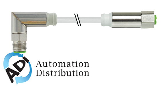 Murrelektronik 7044-40201-3360030 m12-steel male 90?? / m12-steel female 0??, tpe-s 4x0.34 gy 0,3m