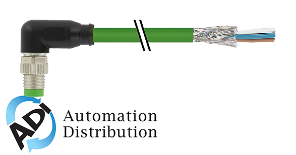 Murrelektronik 7000-08821-7910750 m8 male 90?? shielded with cable,ethercat, pur 1x4xawg26 shielded gn ul/csa+drag chain 7,5m