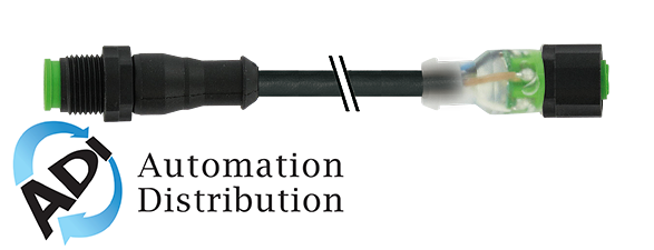 Murrelektronik 7003-40049-8280300 m12 male 0?? / m12 female 0?? led sc, fep 5xawg22 bk 3m