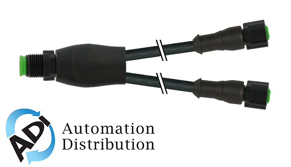 Murrelektronik 7003-40708-8280100 m12 y-distributor / m12 female 0?? sc, fep-jb 5x0,38 bk 1m