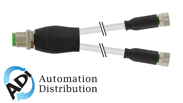 Murrelektronik 7000-40821-2101500 m12 y-distributor / m8 female 0??, pvc 3x0.25 gy ul/csa 15m