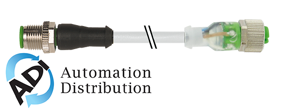 Murrelektronik 7000-40311-2341500 m12 male 0?? / m12 female 0?? led, pur 4x0.34 gy ul/csa+drag chain 15m