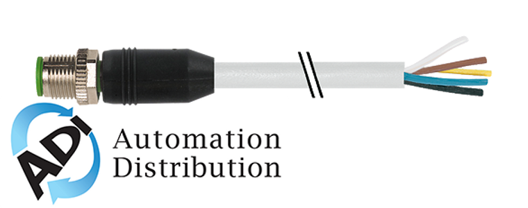 Murrelektronik 7700-17001-U2H0750 m12 male 0?? with cable, tpe 8x22awg gy ul/csa, itc/pltc 7.5m