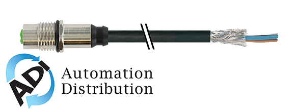 Murrelektronik 7000-19191-7060300 m12 female receptacle shielded rear mount, pur 12x0.14 shielded bk ul/csa+dragchain 3m